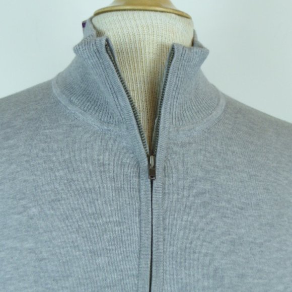 MATERIAL LONDON gray cotton.cardigan track sweater 2xl 46 chest NWT - Picture 1 of 7